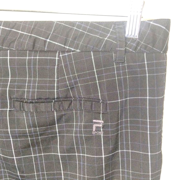 Fila Sport Black/Gray Plaid Flat Front Golf Shorts - Picture 9 of 10